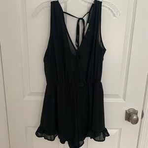 Black Ruffle Romper